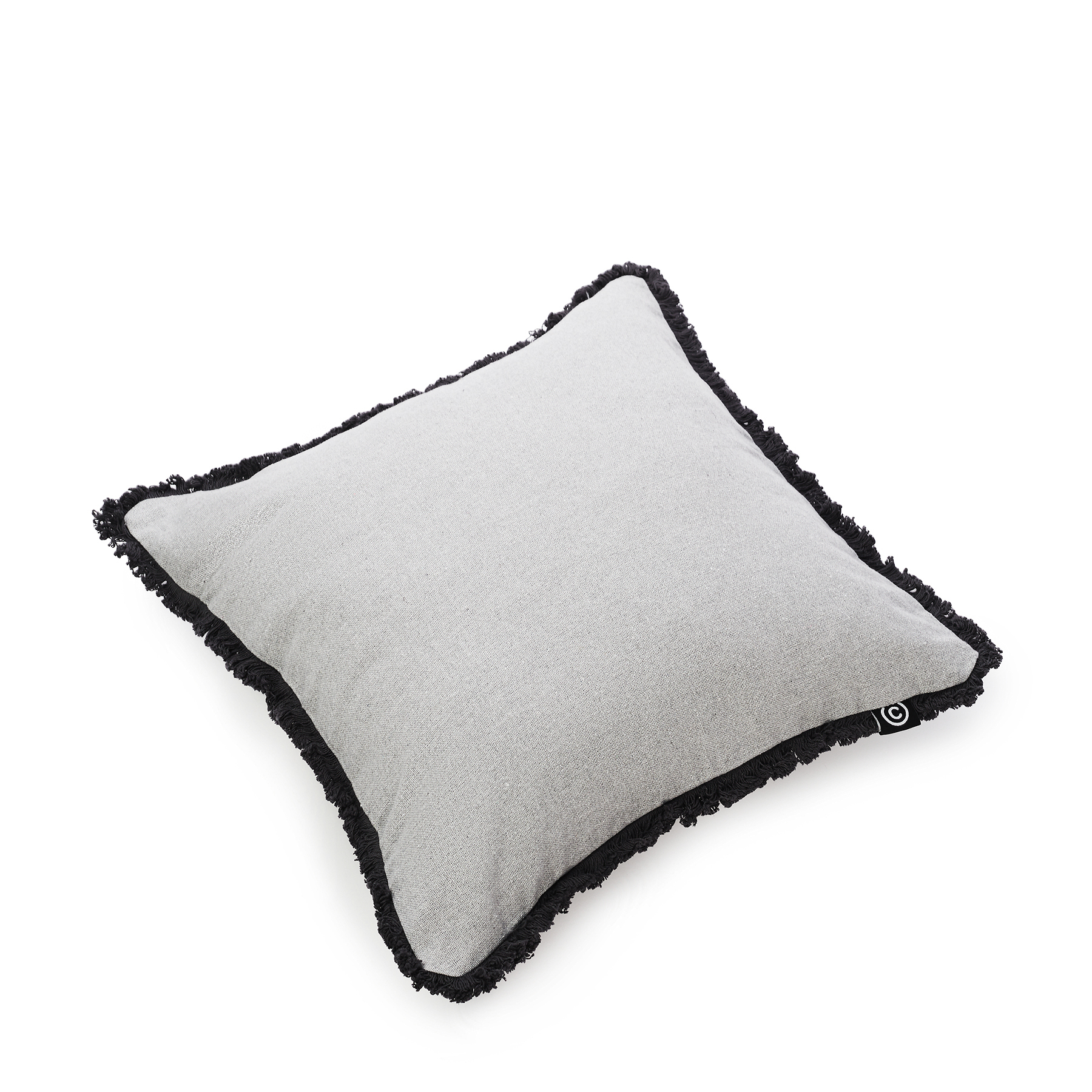 Чехол для подушки с бахромой 50х50см, хлопок, серый - #13