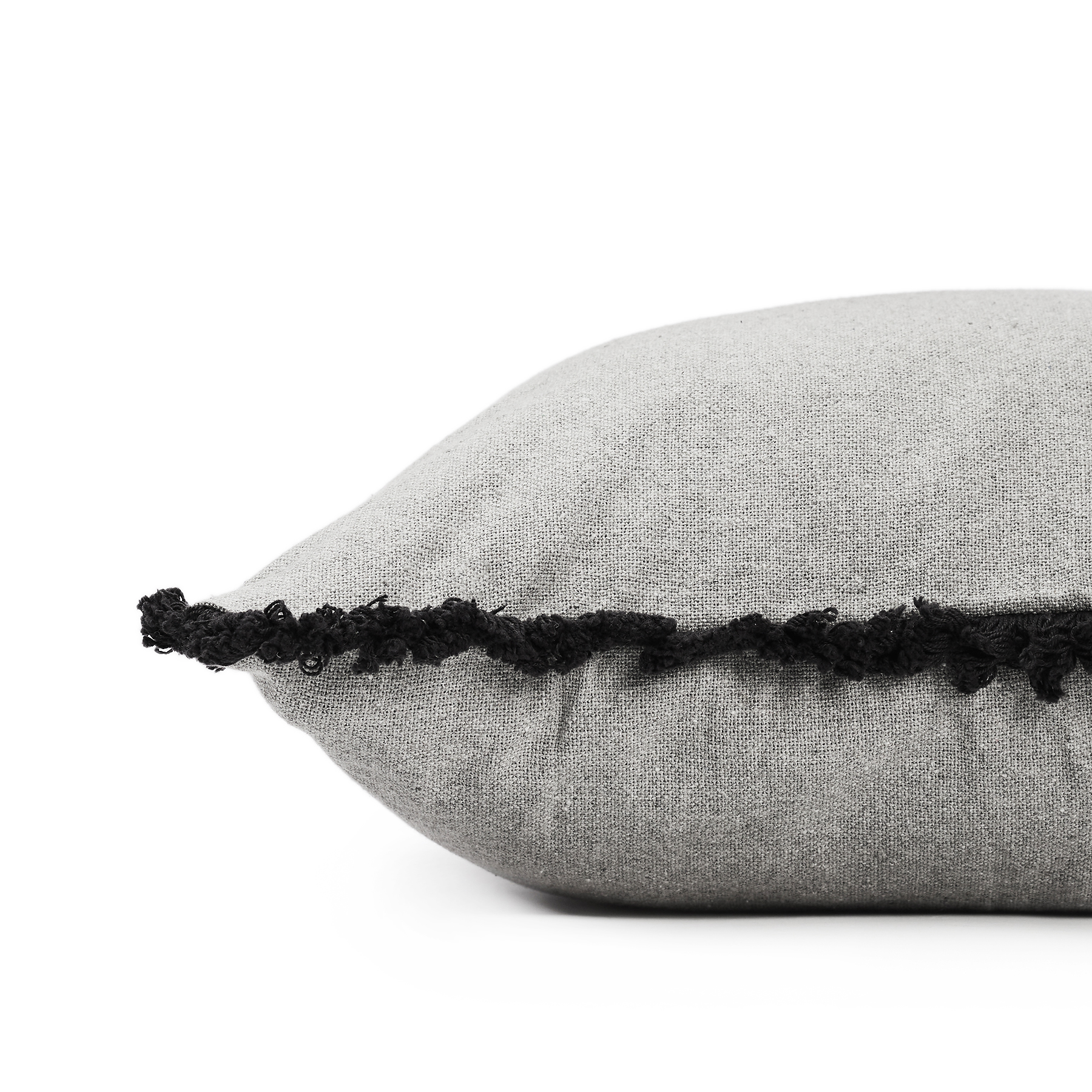Чехол для подушки с бахромой 50х50см, хлопок, серый - #11