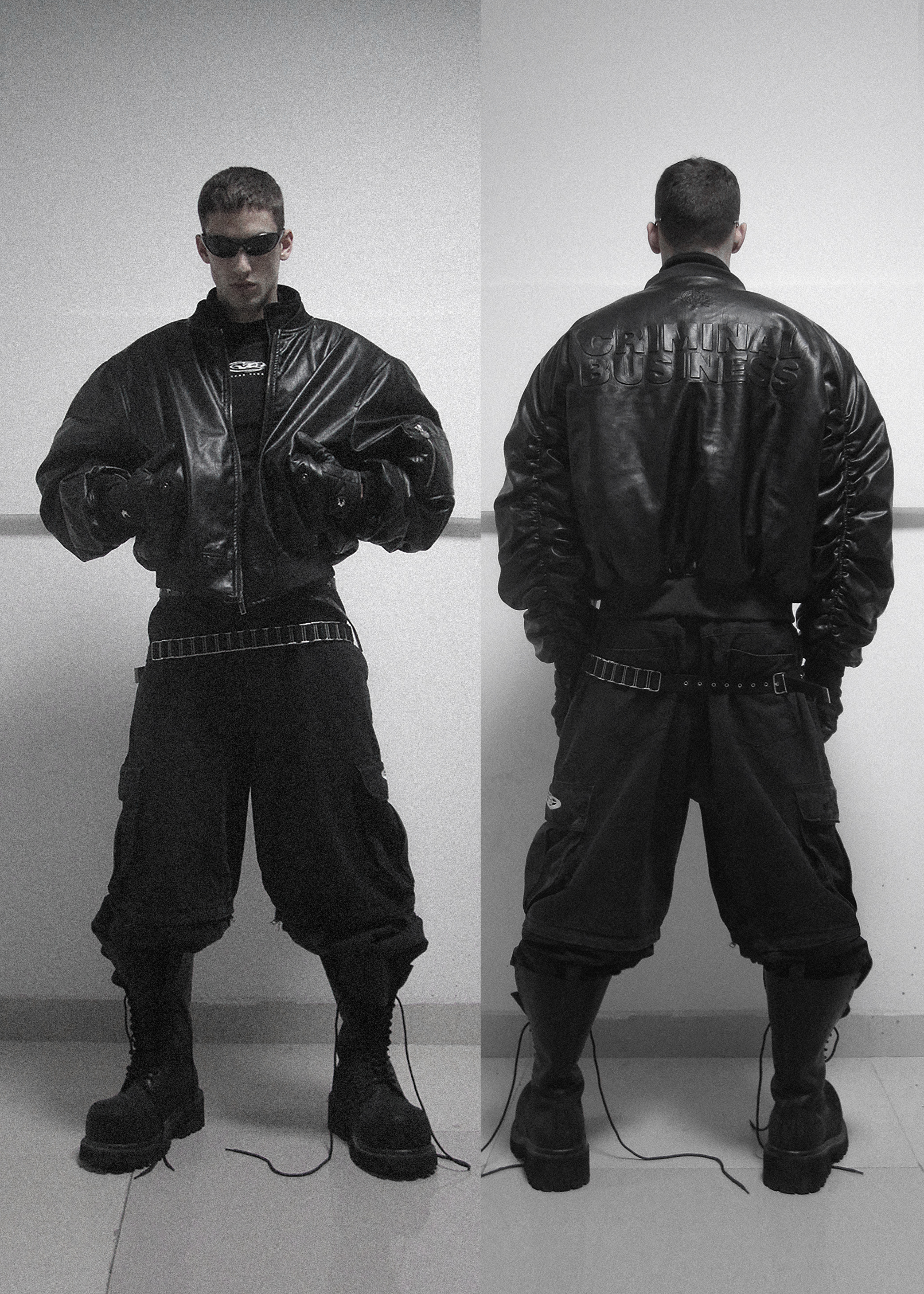 Кожаный бомбер «OPG» - 3