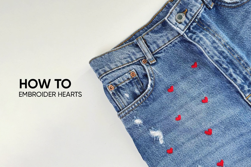 How to embroider hearts