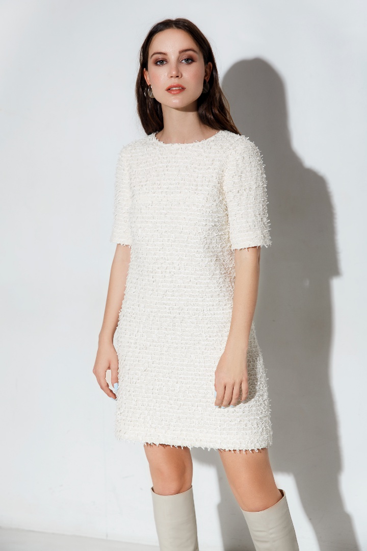 МК по пошиву платья А-образного силуэта из твида Сейлор