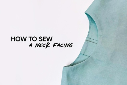 How to sew a neck facing in a garment with plackets