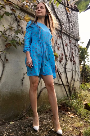 Платье с фламинго