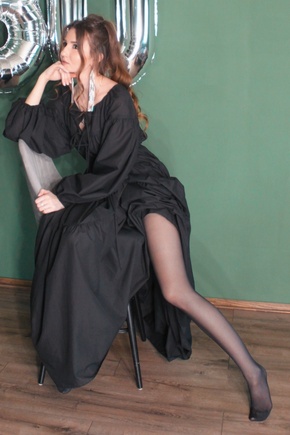 Платье из чёрного Батиста