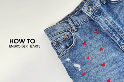 How to embroider hearts