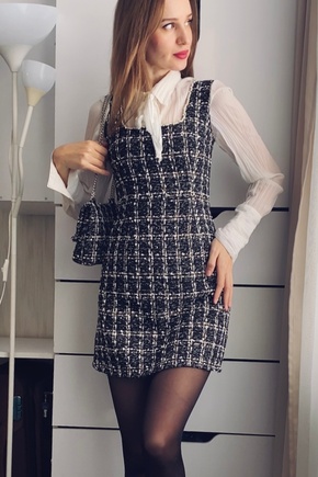 Твидовый сарафан по выкройке Одри