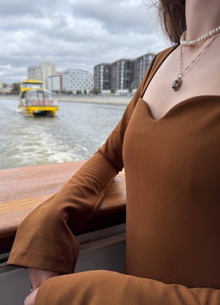 Вкусное платье корица