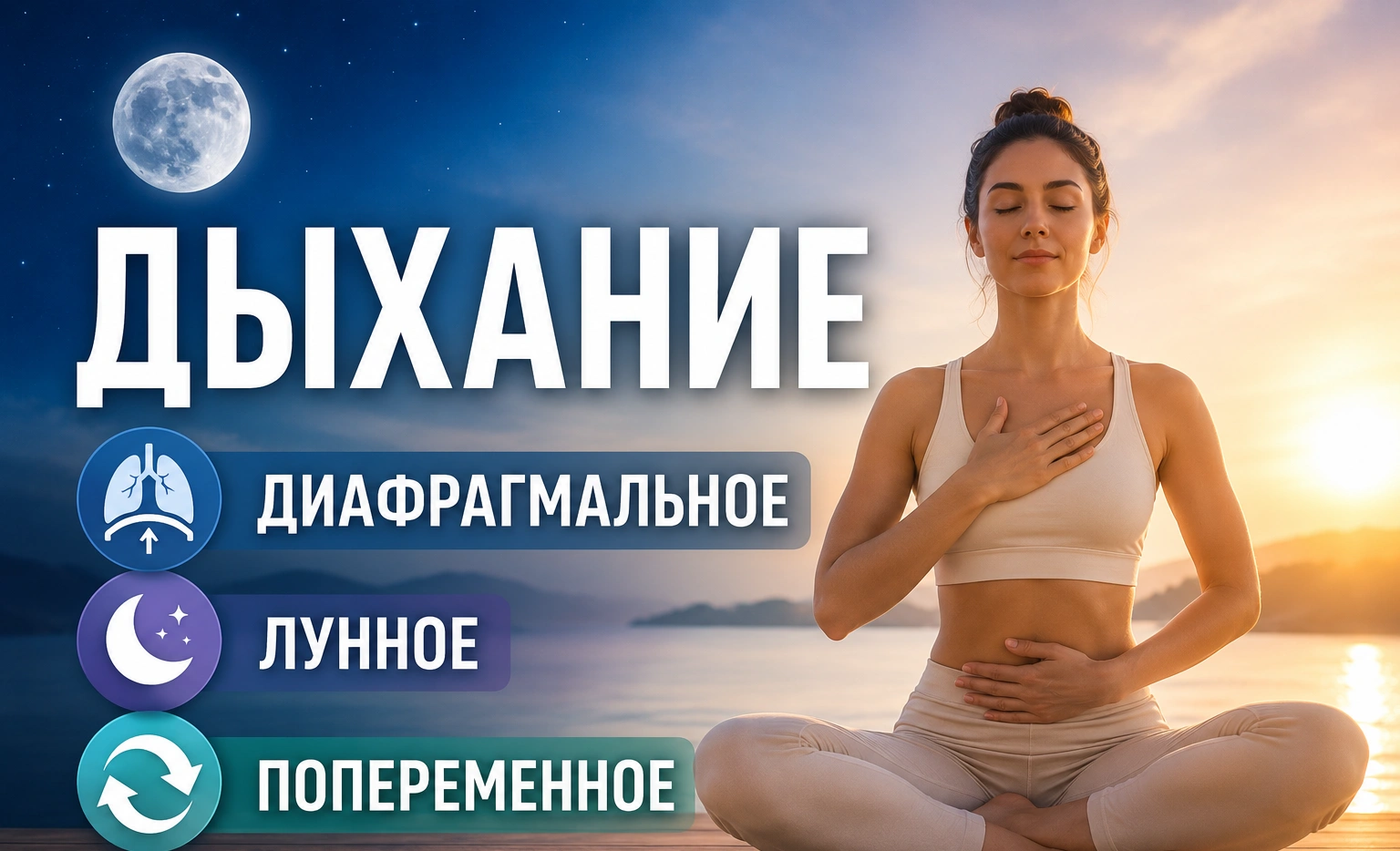 Диафрагмальное, лунное, попеременное дыхание — Превью