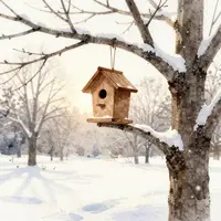 Aquarell-Vogelhäuser