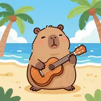 Capybara jouant du ukulélé
