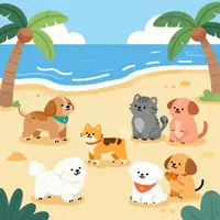 Animaux à la plage