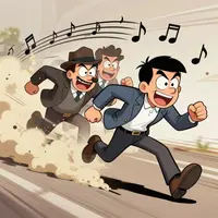 Course-poursuite cartoon
