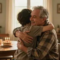 Câlin d'anniversaire pour papa