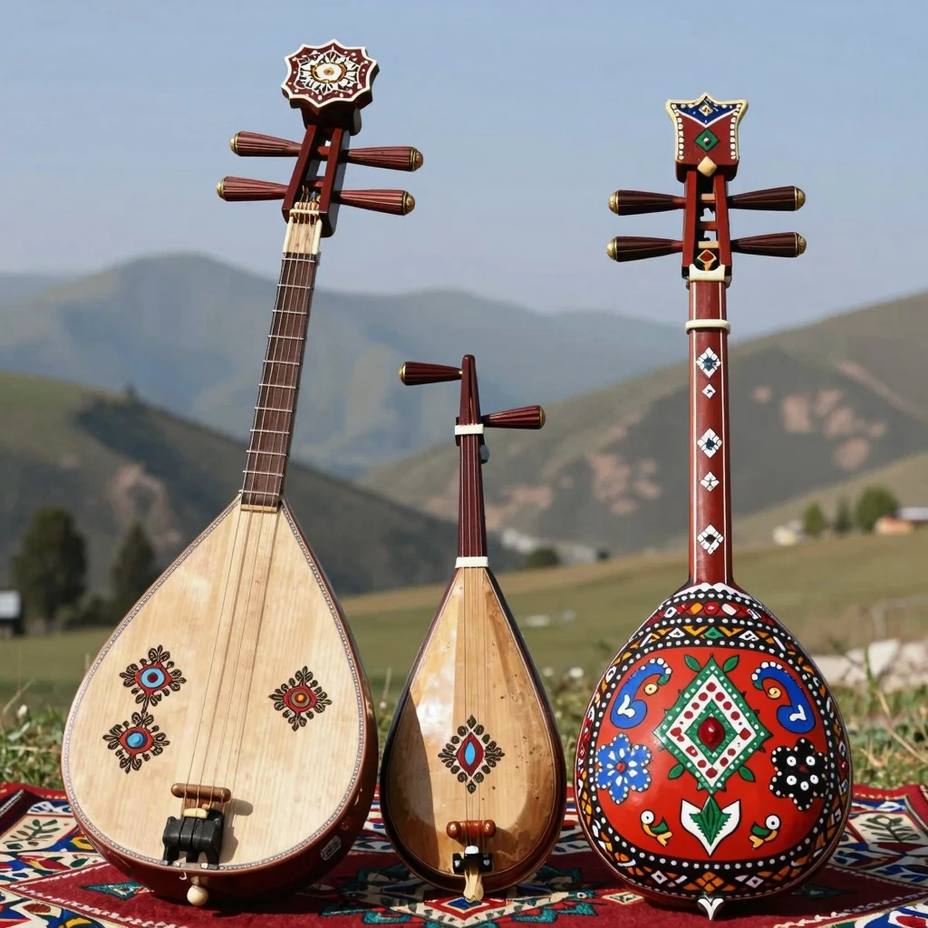 An artistic representation of traditional Kurdish musical in...