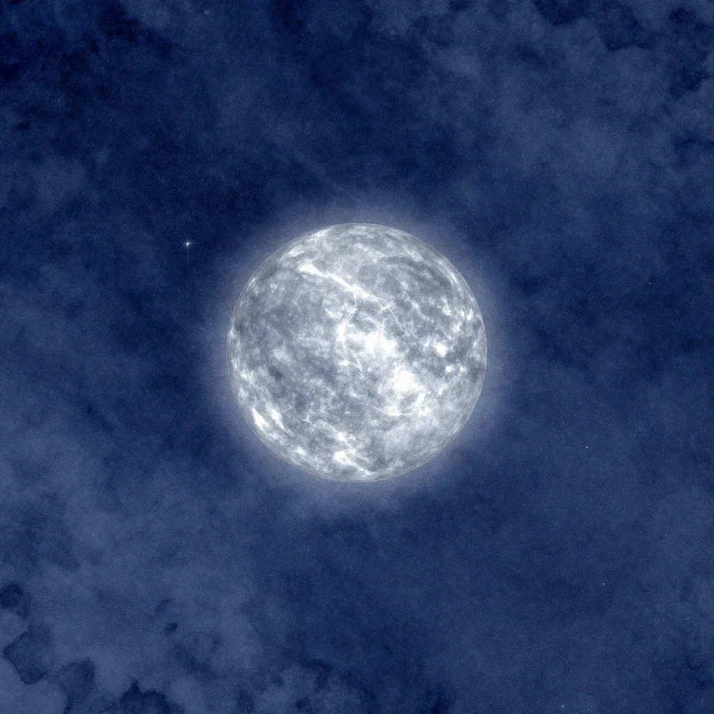 A vast, deep blue and silver watercolor background featuring...