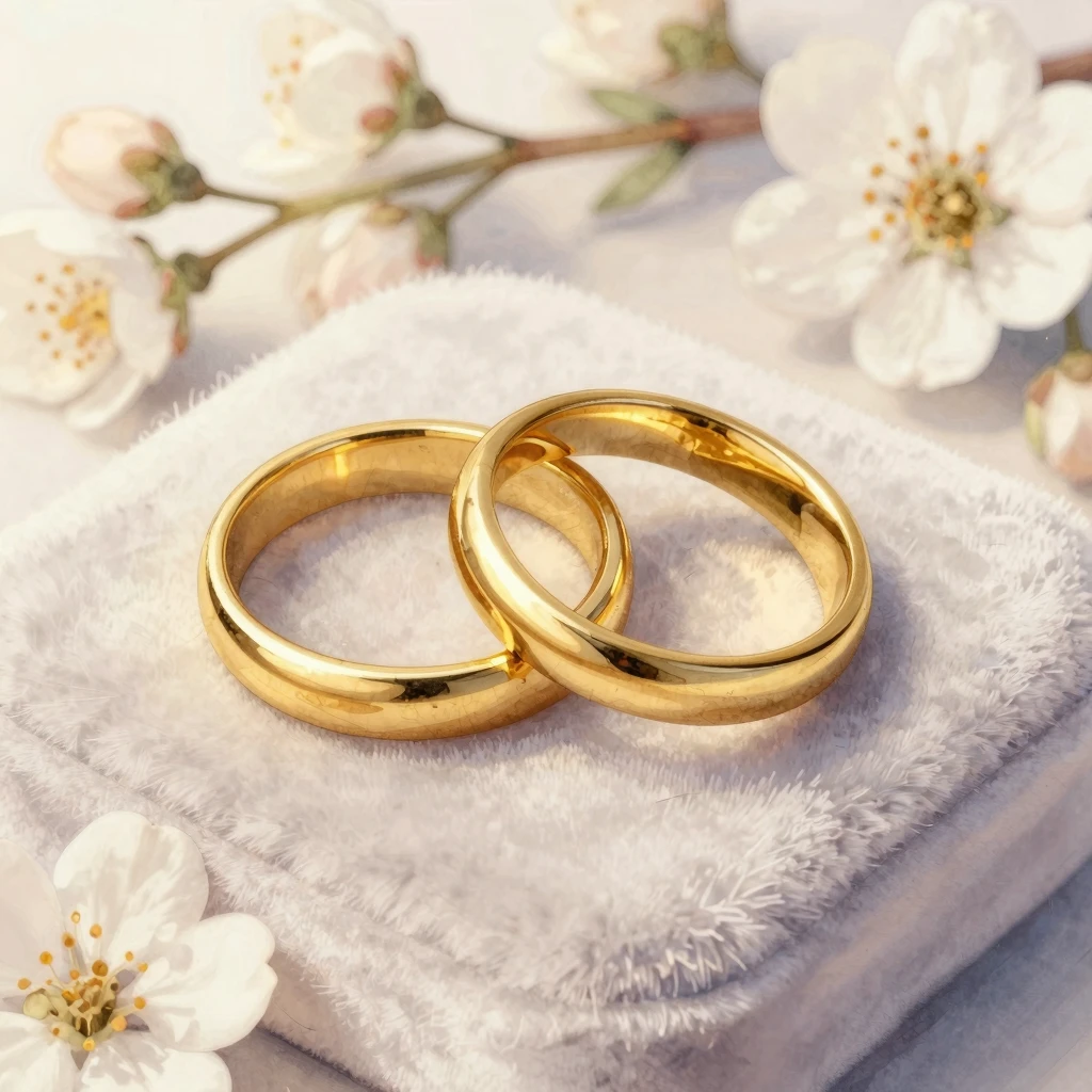 An elegant, artistic illustration of two intertwined golden ...