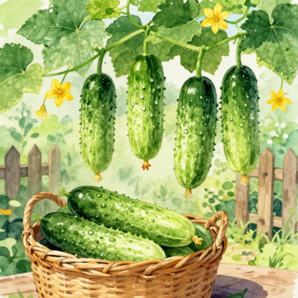 A vibrant and cheerful watercolor illustration focusing on f...