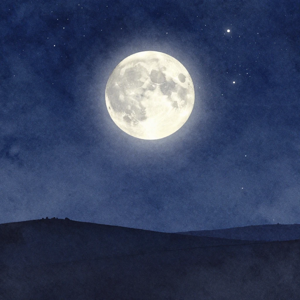 A minimalist watercolor silhouette of a landscape under a gi...