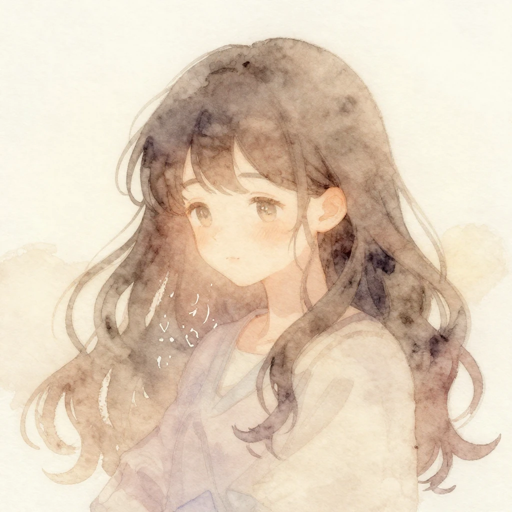 Watercolor illustration of a gentle and warm scene, featurin...