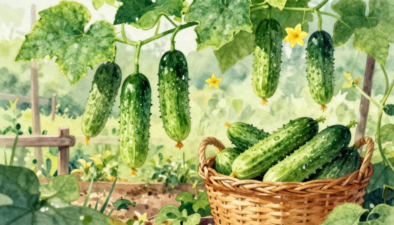 A vibrant and cheerful watercolor illustration of a lush veg...