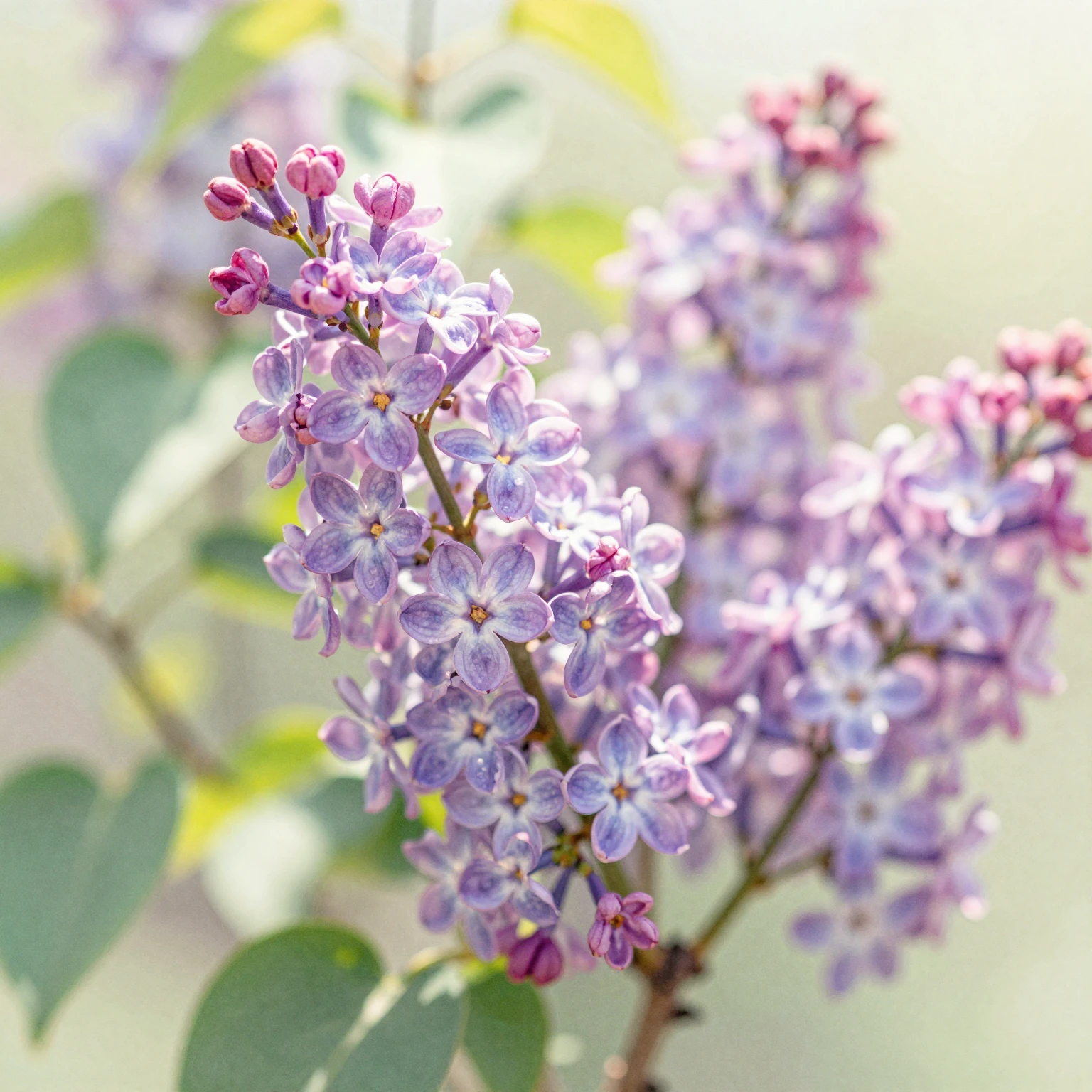 A vibrant watercolor painting of blooming lilac flowers in s...