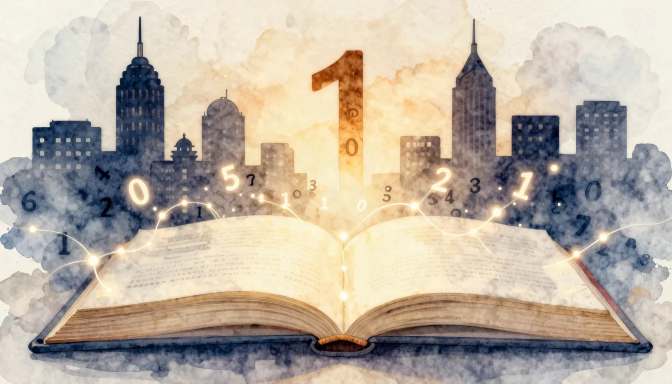 Watercolor style. Two open books connected by a glowing digi...