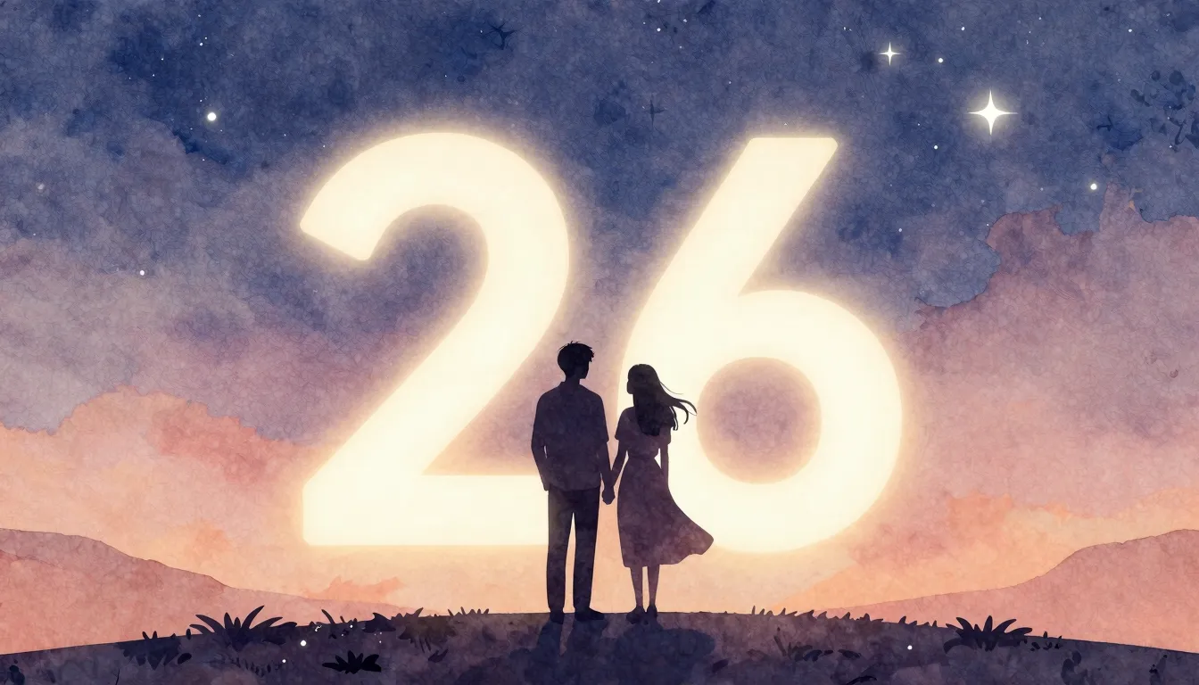 Watercolor style. Silhouette of a couple standing on a hill ...