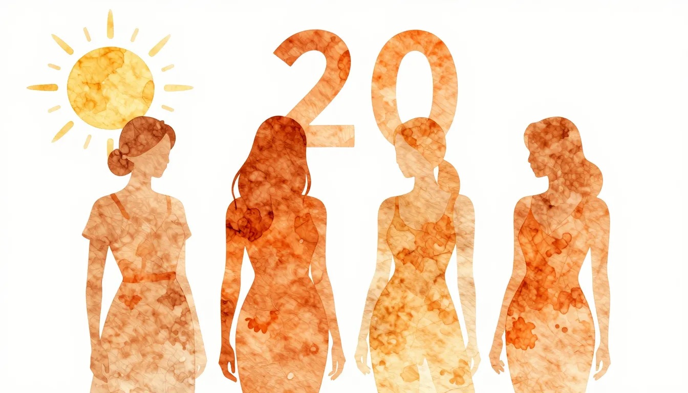 Watercolor style. Four female silhouettes of different heigh...