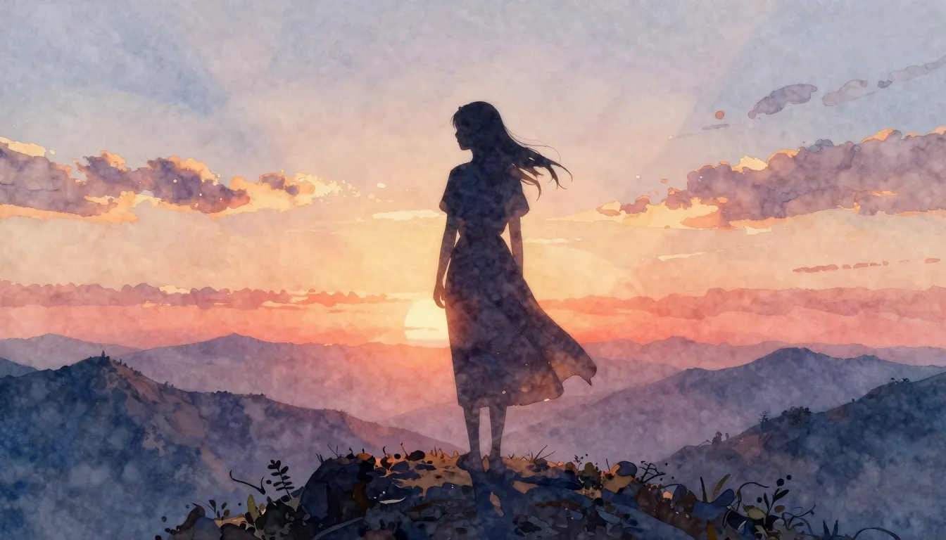 Watercolor style. A silhouette of a motherly figure made of ...