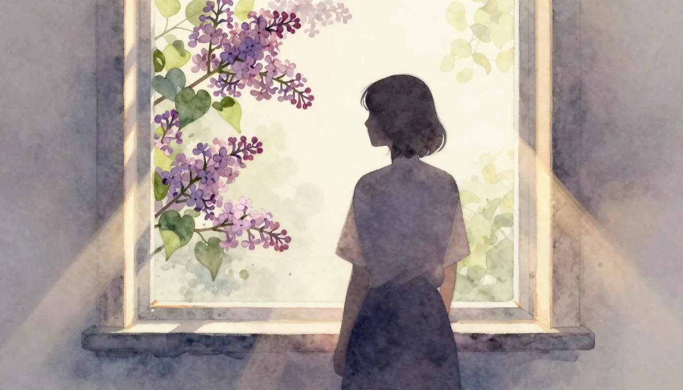 Watercolor style. A minimalist silhouette of a person standi...