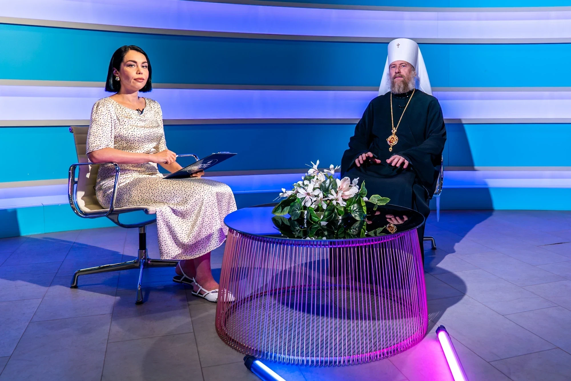 Телеканал "Губерния" провел запись передачи "Вечер вместе" с участием главы Воронежской митрополии