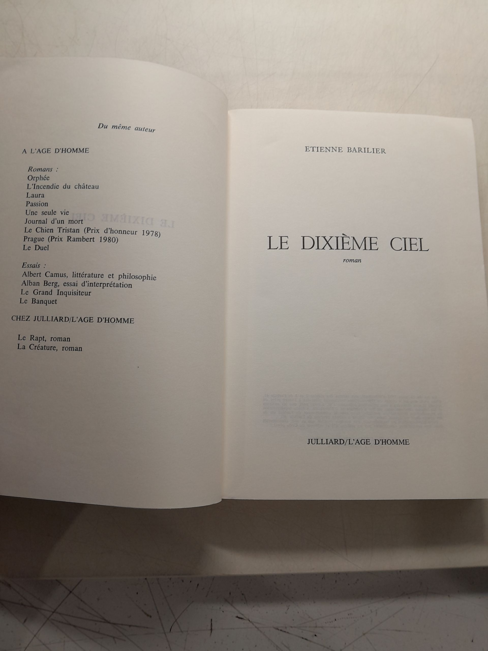 Этьен Барилье. Десятое небо / ETIENNE BARILIER. LE DIXI ME CIEL — изображение 3