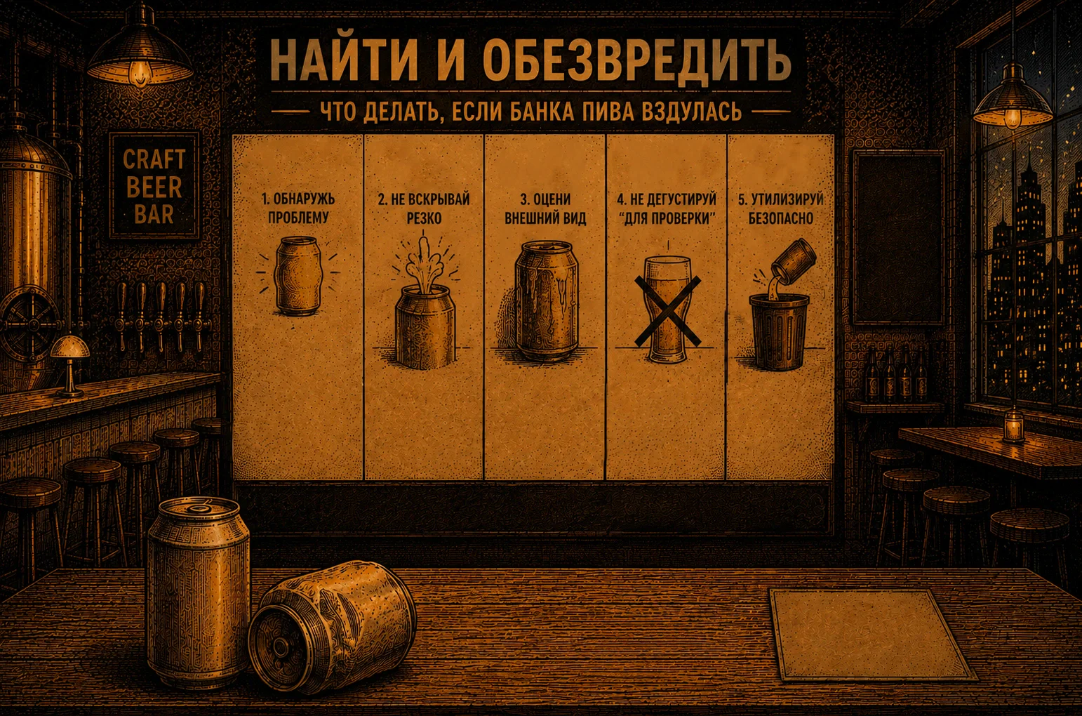 🧨 Найти и обезвредить: что делать, если банка пива вздулась
