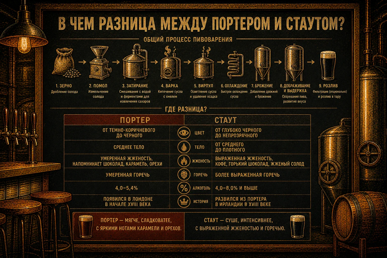 Портер и стаут: в чём разница