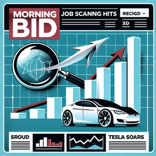 Morning Bid: Job scanning hits record high, Tesla soars