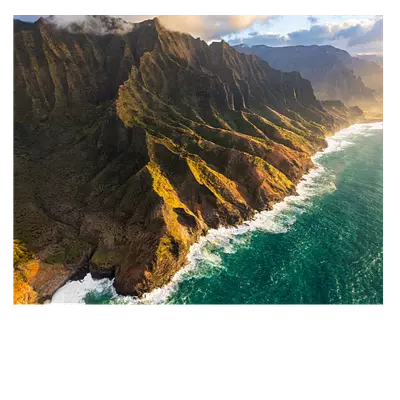 Картина на холсте берег зелёного острова, 50х40 см.