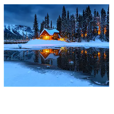 Фотопечать «зимний домик»,