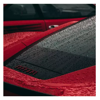 Фото на холсте красный феррари под дождем, размера 80x80