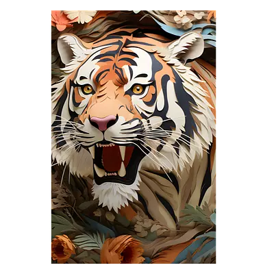 Фото на холсте тигр, размера 60x90
