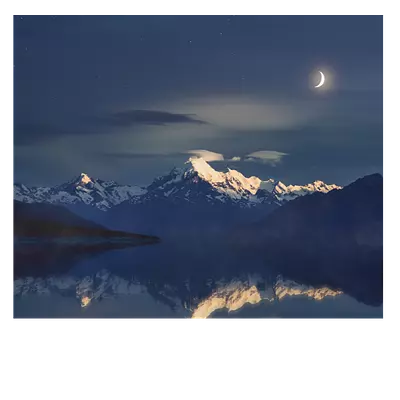 Фото на холсте луна над горами, размера 60x50