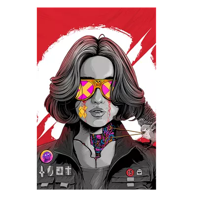 Фото на холсте девушка в очках, размера 80x120