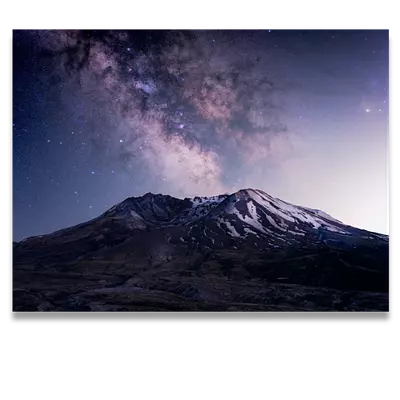 Фото на холсте горы на фоне звёзд, размера 80x60