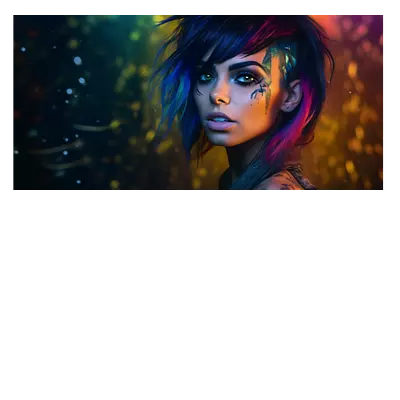 Фото на холсте девушка с цветными волосами, размера 80x40