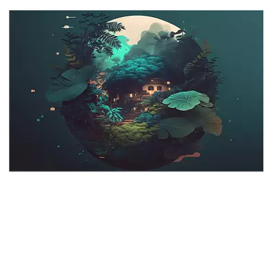 Фото на холсте круглый арт природы. размер 45 x 30 см.