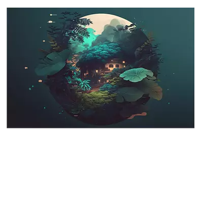 Фото на холсте круглый арт природы, размера 60x40