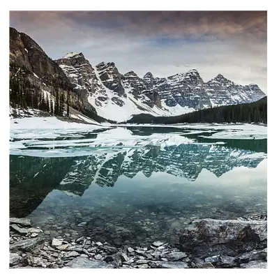 Фото на холсте зимнее озеро, размера 50x50