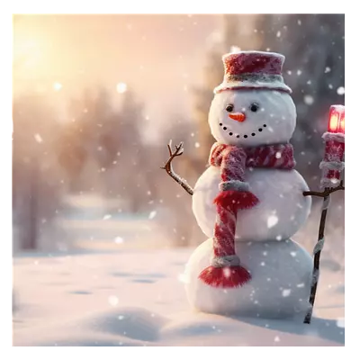 Фото на холсте снеговик, размера 40x40