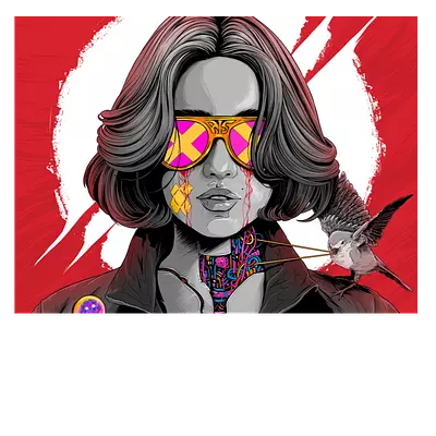 Фото на холсте девушка в очках, размера 80x60