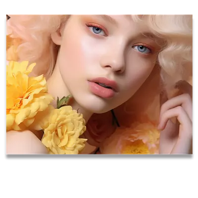Фото на холсте девушка в цветах, размера 80x60