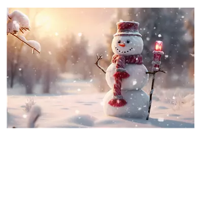 Фото на холсте снеговик, размера 60x40